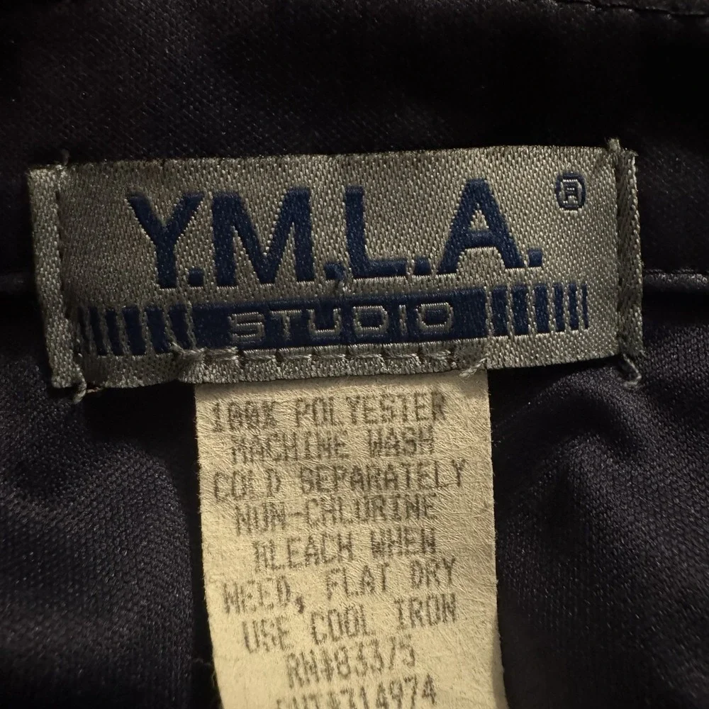 VTG YMLA Studio Short Sleeve Button Up Shirt Navy Blue Men's Size L Made In USA‎ - Picture 3 of 6